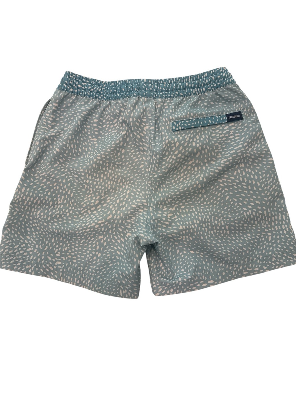 chubbies Light Teal Patterned Kids Swim Shorts
